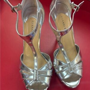 Gianni Bini Metallic Silver Heels